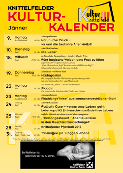 Kulturkalender Jaenner 2017