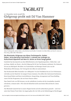 Girlgroup probt mit DJ Van Hammer | St.Galler