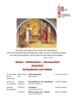 Flyer Veranstaltungen - Evangelische Kirchgemeinde Chur