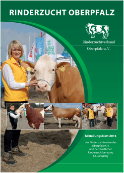 Mitteilungsblatt 2016 - Rinderzuchtverband Oberpfalz