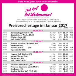 Preisbrechertage im Januar 2017