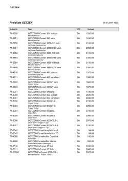 Preisliste GETZEN