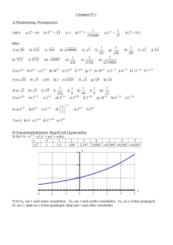 Lösungen IV.1 a) Wiederholung: Potenzgesetze 149/2: a) 3 4 = 81 b