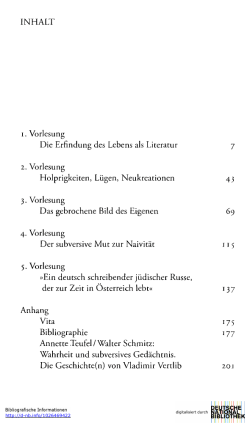 INHALT r. Vorlesung D ie E rfindungdes L ebensals L