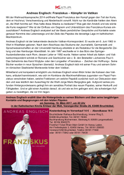 Andreas Englisch: Franziskus – Kämpfer im Vatikan