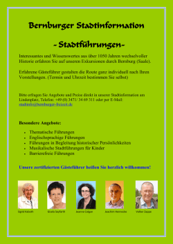 Stadtführungen - Bernburger Freizeit GmbH