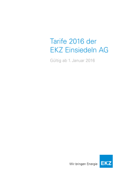 EKZ Einsiedeln Tarifsammlung 2016