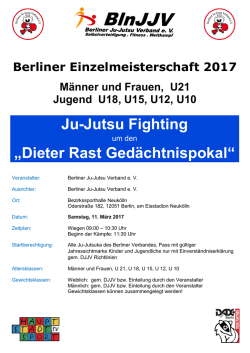 Ju-Jutsu Fighting &bdquo;Dieter Rast Ged&auml;chtnispokal&ldquo; - Berliner Ju