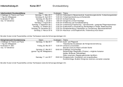 Neues Kursprogramm 2017