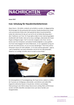 Iran: Schulung f&uuml;r Hauskirchenleiterinnen