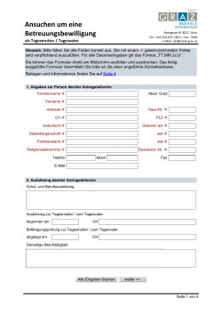 Ansuchen um eine Betreuungsbewilligung