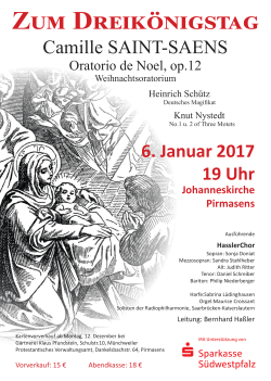 Camille SAINT-SAENS 6. Januar 2017 19 Uhr