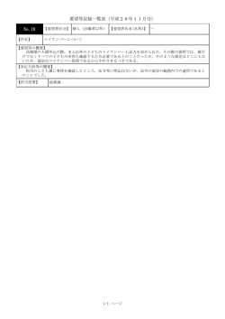 要望等記録一覧表（平成28年11月分） No.18