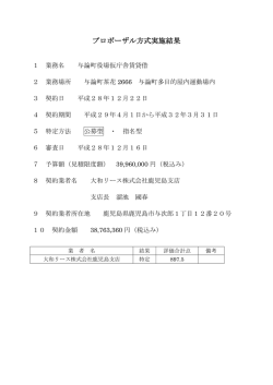 プロポーザル方式実施結果