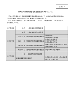 東大阪市廃棄物減量等推進審議会のスケジュール