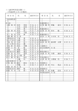 ＜＜副市町村長名簿＞＞ 〔平成29年1月1日現在〕