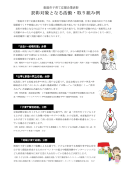 表彰対象となる活動・取り組み例