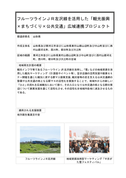 フルーツラインJR左沢線を活用した「観光振興 &times;まちづくり&times;公共交通