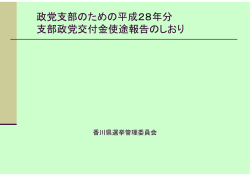 政党支部のための平成28年分 支部政党交付金使途報告のしおり