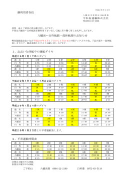 一部休航便のお知らせ - 宇和島運輸フェリー