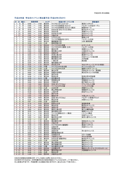 平成28年度 学生向けイベント等出展予定（平成29年3月