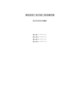 株式会社 BTM 安全報告書