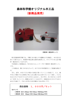 森林科学館オリジナル木工品 （新商品発売）