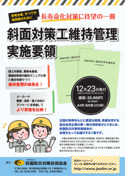 斜面対策工維持管理 実施要領 斜面対策工維持管理 実施要領