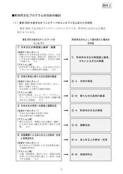 資料2 町田市文化プログラムの方針の検討