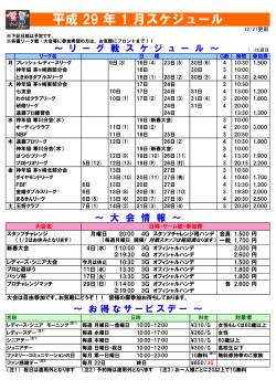 平成 29 年 1 月スケジュール