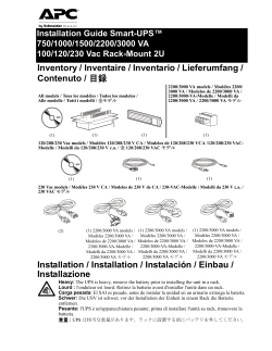 Installation Guide Smart-UPS™ 750/1000/1500/2200/3000