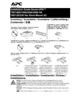 Installation Guide Smart-UPS&trade; 750/1000/1500/2200/3000