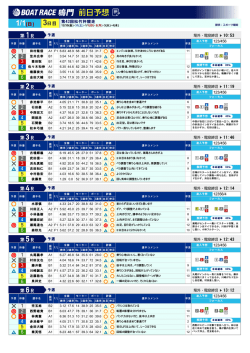 前日レース予想｜第43回松竹杯競走
