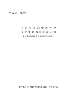 柔道整復施術療養費支給申請書等記載要領