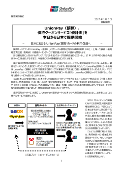 UnionPay（銀聯）、 優待クーポンサービス「優計画」を 本日から日本で