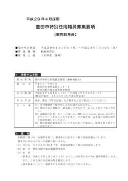 豊田市特別任用職員募集要項