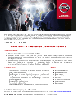 Praktikant/in Aftersales Communications