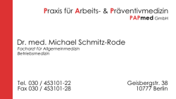 Visitenkarte - Dr. med. Michael Schmitz-Rode