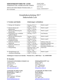 Termine Grundimkerschulung-2017 - Kreisimkerverband