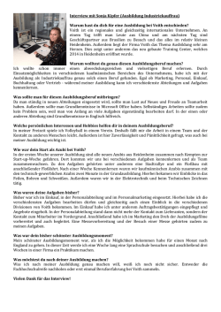 Interview mit Sonja Kipfer (Ausbildung - EXPO