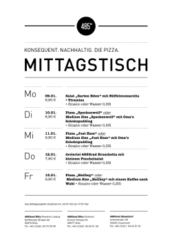 Aktuelle Mittagstisch- und Lunchkarte