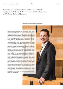 sichtbar stellt Professor Dr. Robert M