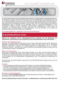 Industriekaufmann (m/w)