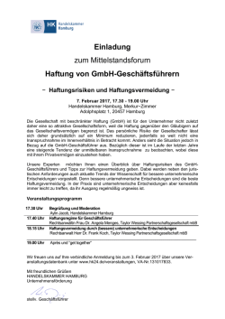 Haftung von GmbH-Gesch&auml;ftsf&uuml;hrern
