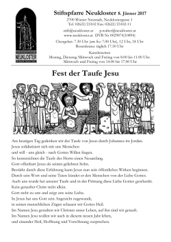 Fest der Taufe Jesu