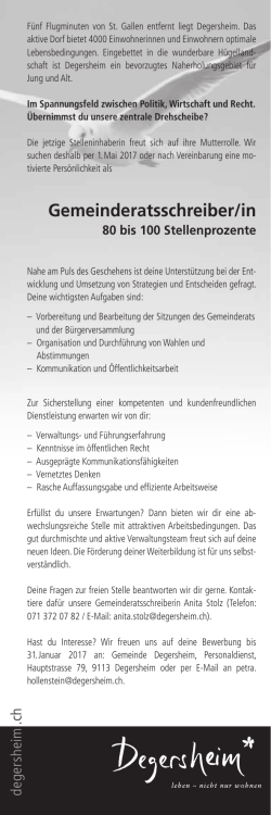 Gemeinderatsschreiber/in