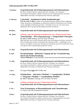 Jahresprogramm SHG-Treffen 2017 Gespr&auml;chsrunde mit