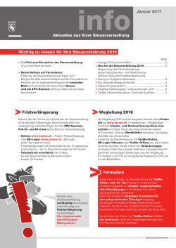 «info» Aktuelles aus Ihrer Steuerverwaltung – Steuererklärung