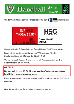 Einlaufkids - TV Voerde Handball