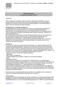 3. Quartals-Brief - Primarschule Gotthelf